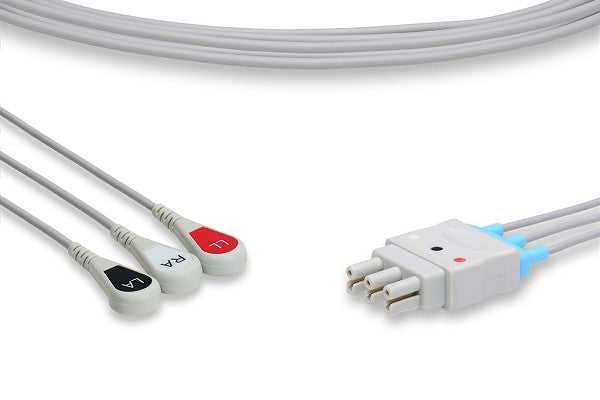 This product is a set of GE Healthcare compatible ECG telemetry 3 leadwires, which are used for patient monitoring in clinical settings.