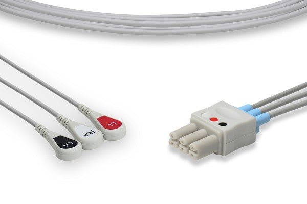 The image displays ECG (electrocardiogram) lead wires, which are used to connect a patient to a monitoring device to measure heart activity.