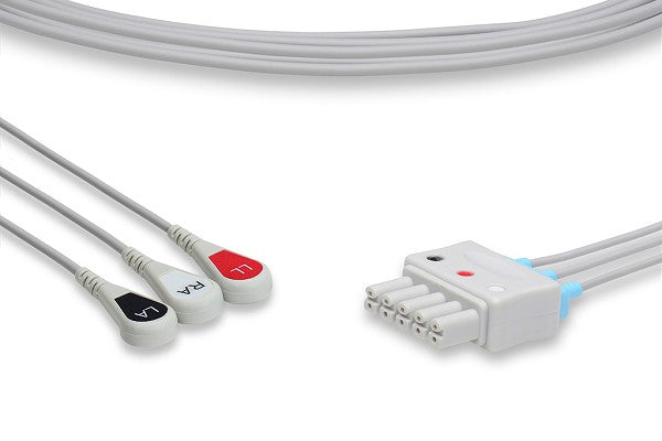 This is a 3-lead ECG (Electrocardiogram) lead wire set