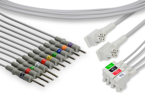 The image displays Philips-compatible EKG leadwires. These medical accessories are used for electrocardiogram (ECG) monitoring in healthcare settings.