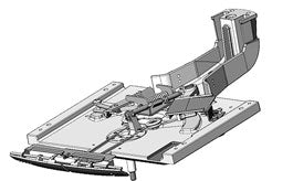 This image displays a diagram of the NCR Voyix 7896 Bi-Optic Scanner/Scale, a common piece of retail checkout equipment