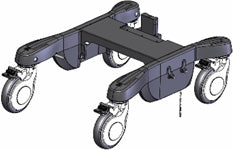 This appears to be a heavy-duty tri-wheel dolly or furniture mover, designed to facilitate the movement of heavy objects or equipment