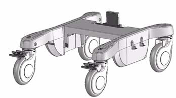 This appears to be a heavy-duty tri-wheel dolly or furniture mover, designed to facilitate the movement of heavy objects or equipment