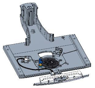 This appears to be a GE HealthCare KB Base Interface Assembly or a similar adapter plate for a tabletop turntable unit.