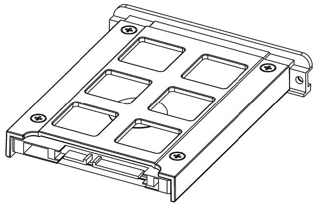 This is a hard drive caddy or drive tray, a computer accessory used to mount a hard disk drive (HDD) or solid-state drive (SSD) into a computer's drive bay
