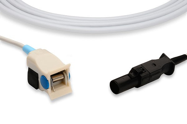 Reusable pediatric clip-type SpO2 sensor with a direct-connect cable