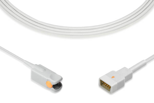Reusable SpO2 sensor for a pulse oximeter, compatible with various medical monitoring systems