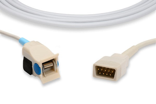 Compatible pediatric clip SpO2 sensor and cable for use with various patient monitors