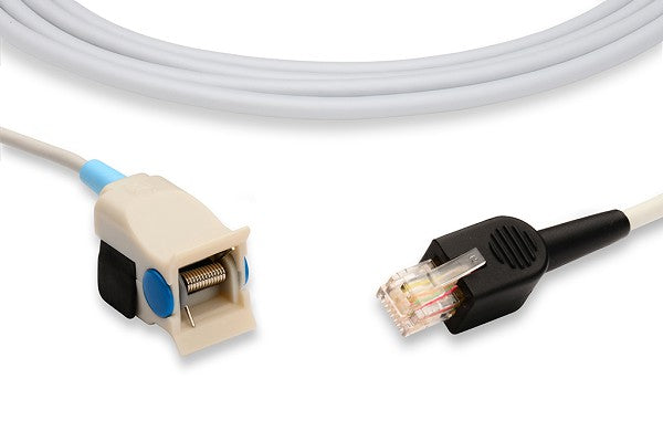 Reusable pediatric clip SpO2 sensor with a direct-connect cable