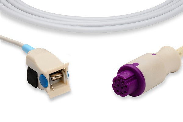 Reusable SpO2 sensor cable and clip, which is used with a pulse oximeter for measuring blood oxygen saturation