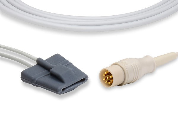 Pulse oximeter sensor, also known as an SpO2 probe, a medical accessory used to monitor a patient's blood oxygen saturation and pulse rate non-invasively