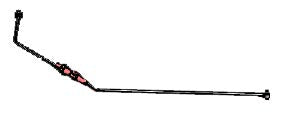 This is an engine oil dipstick, a tool used to measure the level of engine oil in a vehicle