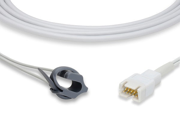 SpO2 sensor cable compatible with various patient monitors, including Respironics models like 920, 920M, and 920M Plus