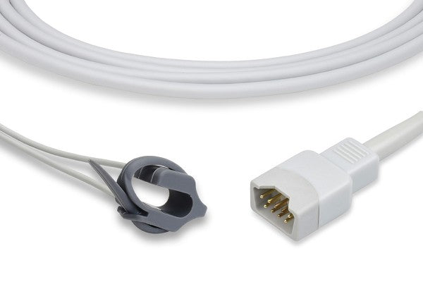 SpO2 sensor cable compatible with various patient monitors, including Respironics models like 920, 920M, and 920M Plus