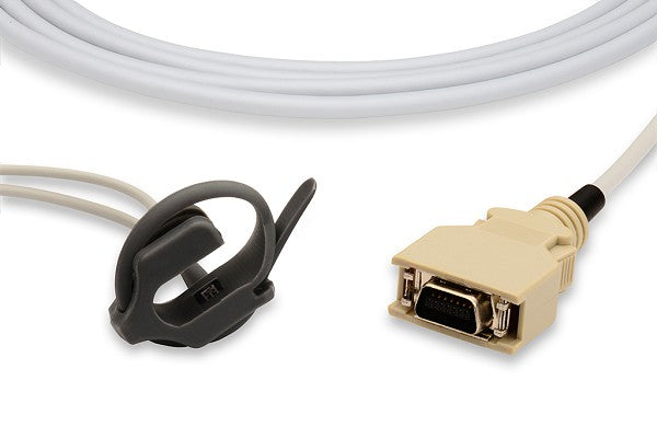 Masimo LNCS SpO2 sensor with a DB9 connector and an adult clip