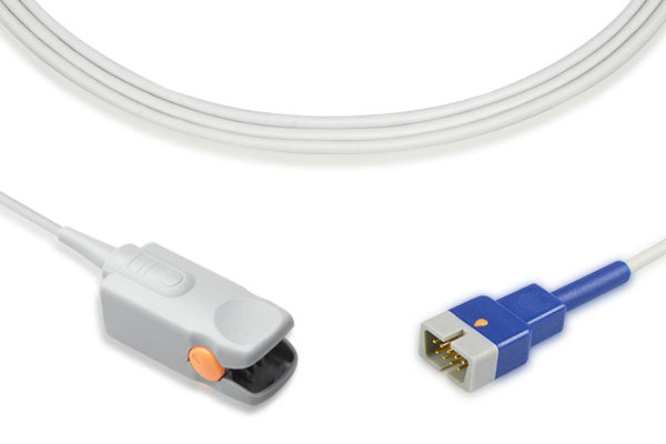 Nellcor-compatible direct-connect SpO2 sensor for a pulse oximeter.