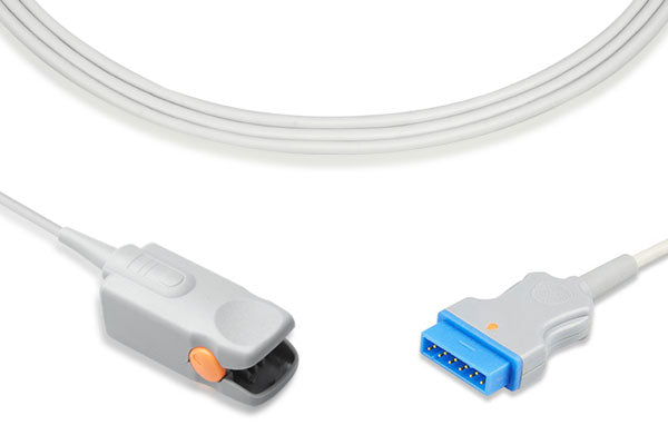 Reusable SpO2 sensor, or pulse oximeter probe, used to monitor a patient's blood oxygen saturation level non-invasively