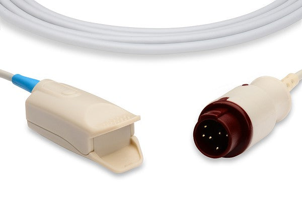 Kontron compatible direct-connect SpO2 sensor with an adult finger clip