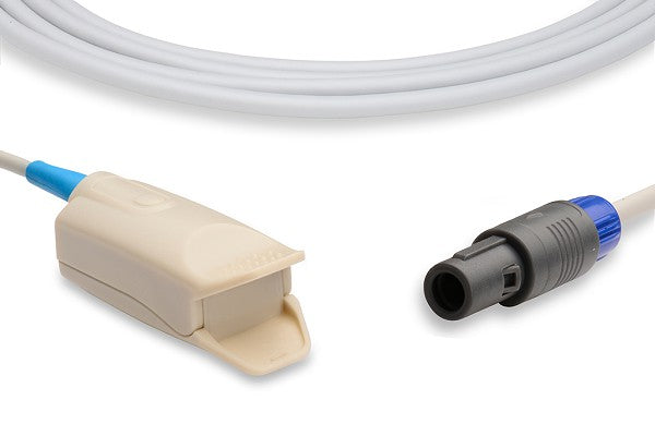 Adult finger clip SpO2 sensor, a medical accessory used with a pulse oximeter or patient monitor to measure blood oxygen saturation and pulse rate