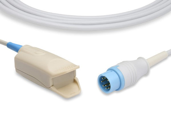 Reusable adult direct-connect SpO2 sensor for a patient monitor