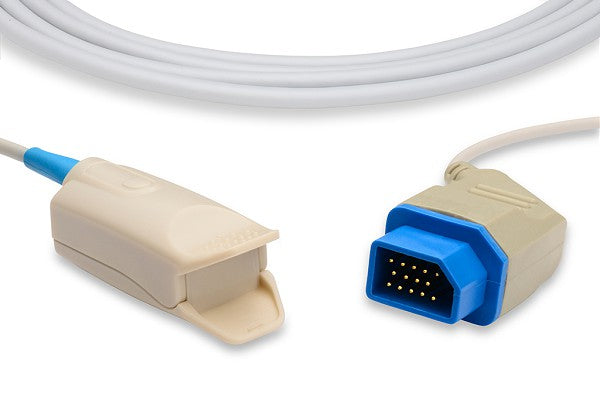 Reusable adult finger clip SpO₂ sensor compatible with Nihon Kohden patient monitors
