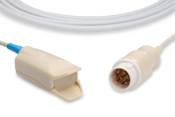 Reusable adult finger clip SpO2 sensor, compatible with Schiller patient monitors