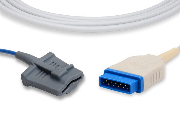 GE TruSignal SpO2 reusable adult soft-tip sensor and cable.