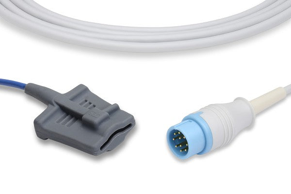 Reusable SpO\u2082 sensor, likely a Philips M1190A adult finger clip sensor.