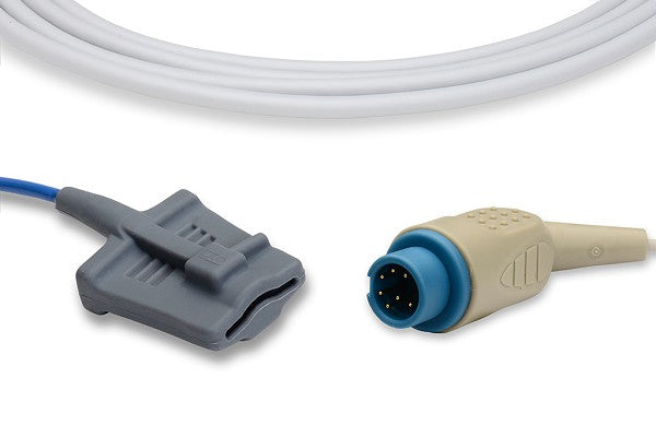 Medical device known as an SpO2 sensor or pulse oximeter probe, used to measure blood oxygen saturation levels and pulse rate non-invasively.