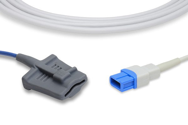 Reusable SpO2 sensor for a pulse oximeter or patient monitor.
