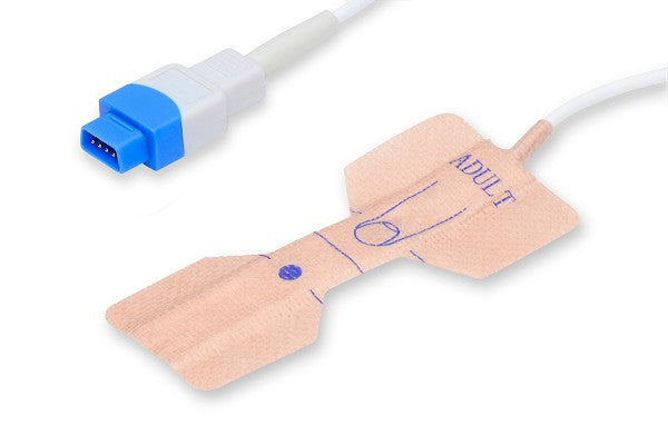 Single-patient-use adult SpO₂ sensor probe for measuring arterial oxygen saturation in clinical monitoring.