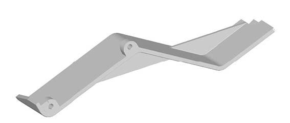 This appears to be a computer-aided design (CAD) render of a Rizoma Stealth motorcycle mirror. This specific product is designed for supersport motorcycles and features a unique, adjustable design