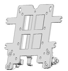 A VESA mounting bracket, likely used for monitors or small TVs.