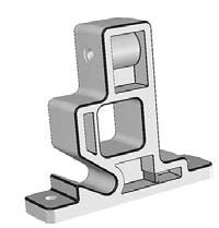 This appears to be a component for a modular T-slotted aluminum framing system, likely a hinge or bracket mount