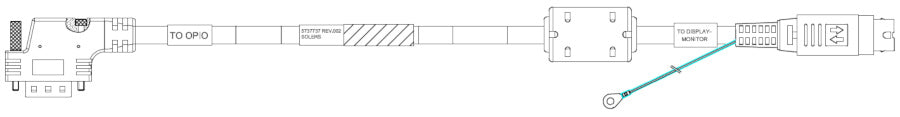 A technical diagram of an industrial machine vision cable assembly. It appears to be a USB 3.0 cable designed for connecting a camera or similar device to a display monitor.
