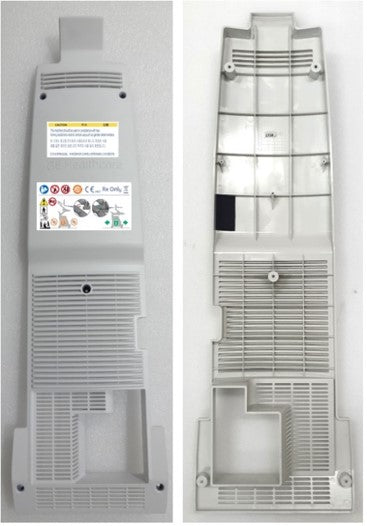 A replacement rear or front panel for an air conditioning unit
