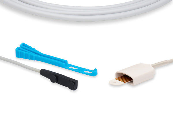 Masimo compatible short SpO2 sensor. It is a medical device used to measure blood oxygen saturation levels.