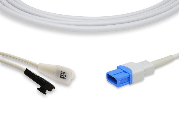 Criticare-compatible SpO2 sensor cable. This medical accessory connects a pulse oximeter monitor to a patient to measure blood oxygen saturation levels.