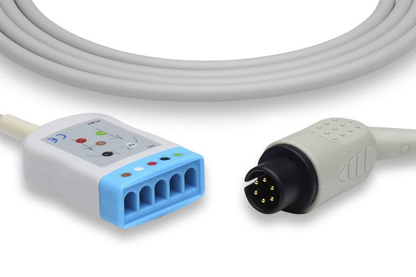 ECG (Electrocardiogram) trunk cable, a type of medical equipment accessory used to connect lead wires to a patient monitor.