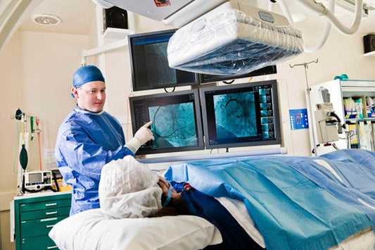 Hyfrecator electrosurgical device used in cardiology for coagulating blood vessels and performing precise tissue procedures during cardiac surgery.