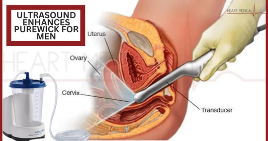 Ultrasound machine integrated with Purewick for men – innovative healthcare technology for heart and urinary health monitoring.