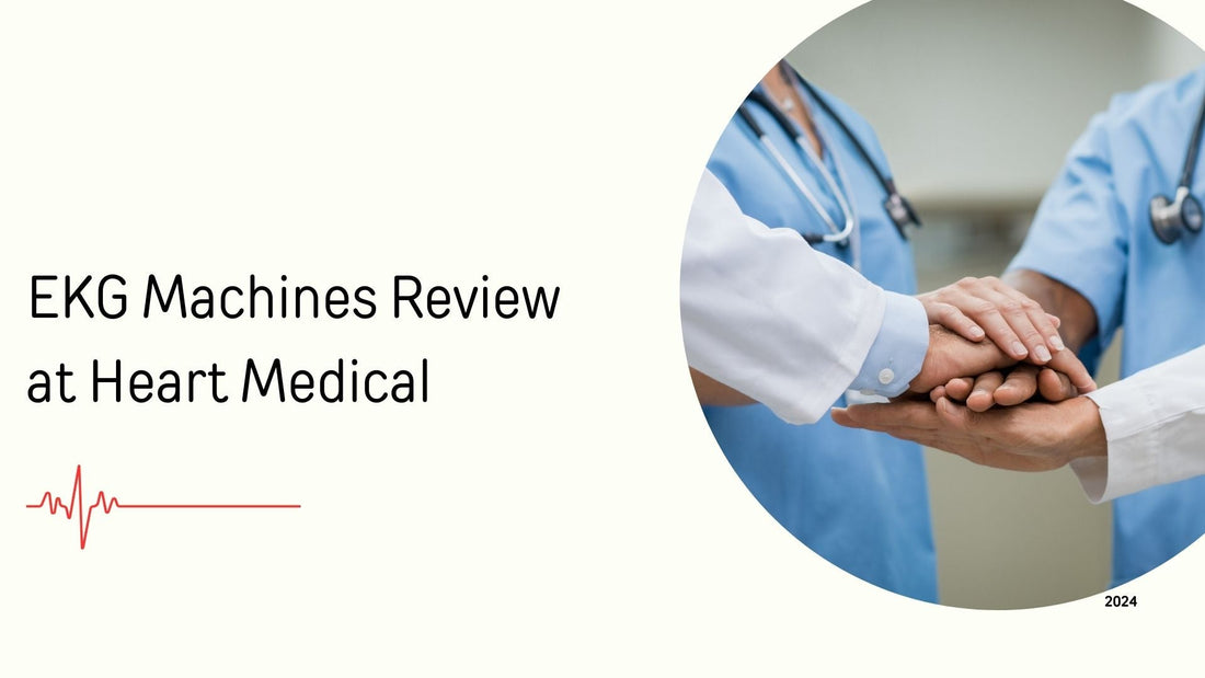 Various EKG and ECG machines offered by Heart Medical, including portable, wireless, and hospital-grade systems for accurate heart monitoring.