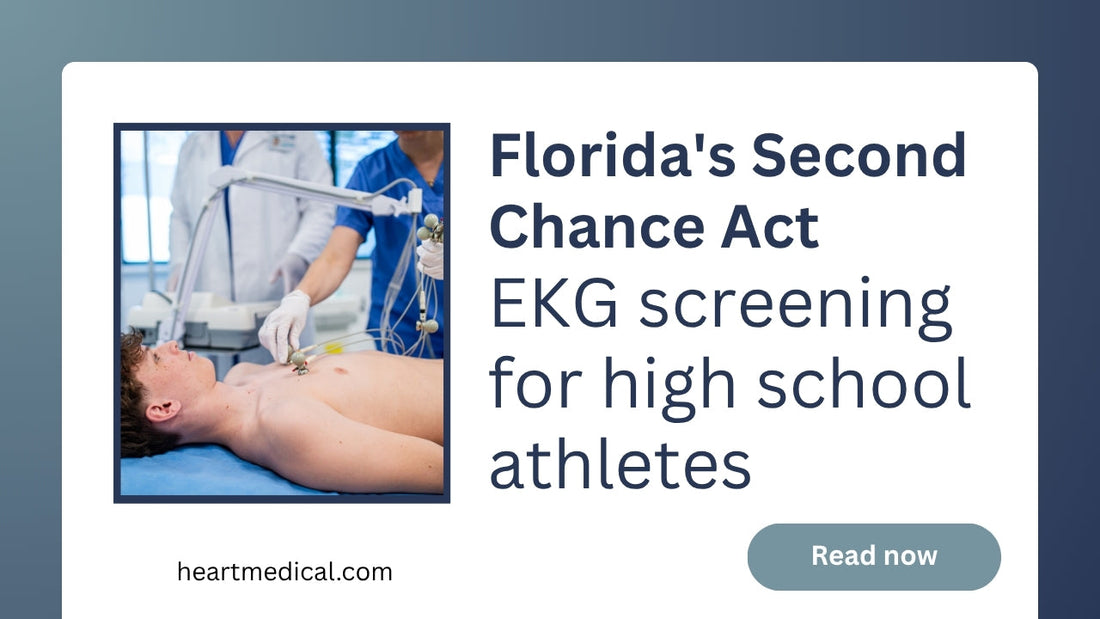 Medical professional applying EKG electrodes to a young athlete during a cardiac screening - Florida Second Chance Act - EKG Screening