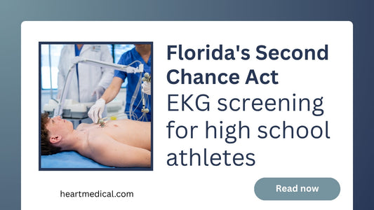 Medical professional applying EKG electrodes to a young athlete during a cardiac screening - Florida Second Chance Act - EKG Screening