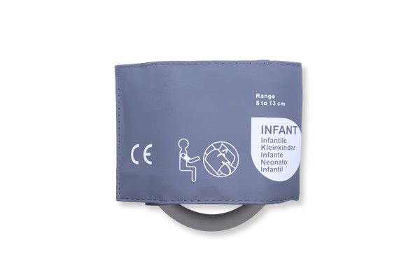 Reusable NIBP (Non-Invasive Blood Pressure) infant cuff. 