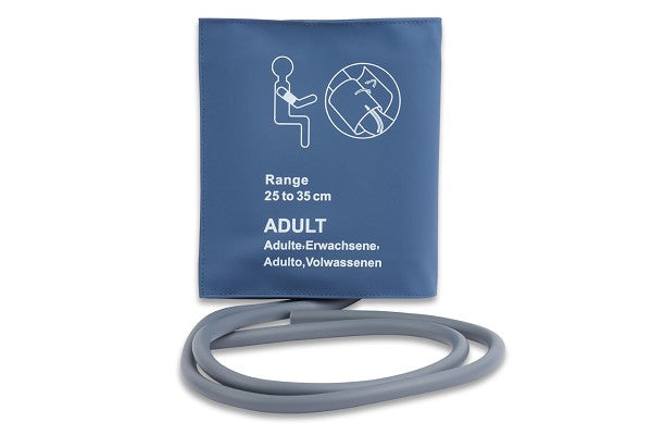 reusable NIBP (Non-Invasive Blood Pressure) cuff, designed for adult patients. 