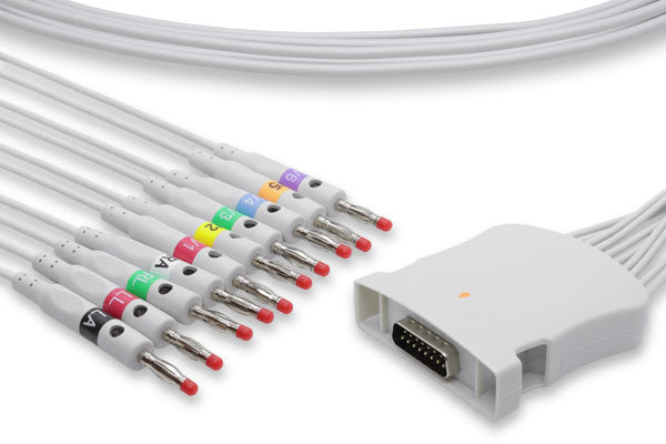 15-Pin EKG Patient Cable 10-Lead Banana 4.0 – Compatible With Schiller – FHY AT1
