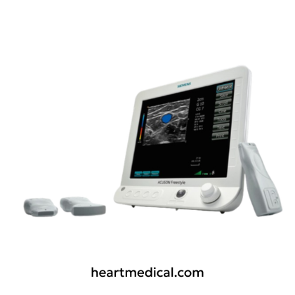 Siemens Healthineers ACUSON Freestyle Elite ultrasound system with wireless probe and touchscreen console on cart