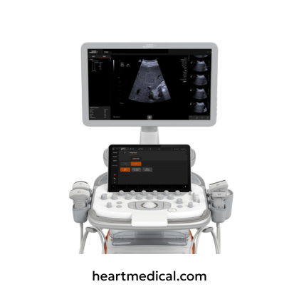 Siemens Healthineers ACUSON Redwood ultrasound system with HD display, control panel, and probes on cart