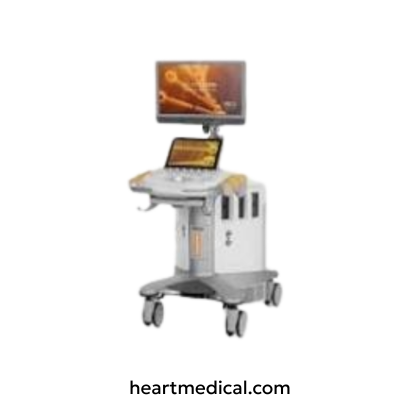 Siemens Healthineers ACUSON S3000 ultrasound system with HD monitor, control panel, and probes on cart in clinic
